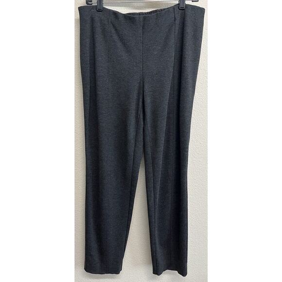 J. Jill Ponte Knit Slim Leg Pull On Pants Size M Heather Gray Charcoal - Picture 1 of 11